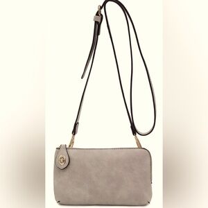 Women's Small Crossbody Bag Wristlet Clutch - Cloud Grey